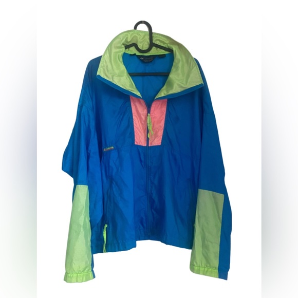 Columbia vintage lightweight radial sleeve jacket. Blue pink green size M - Picture 4 of 15